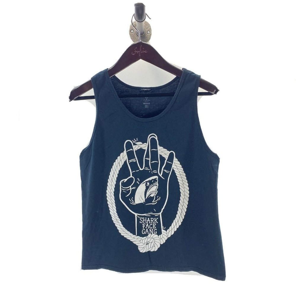 SHARK FACE GANG T-shirt Tank Top M Medium Black Co
